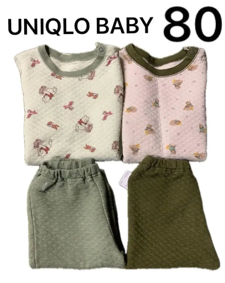 Pijama de bebé UNIQLO talla 80 conjunto de 2 piezas