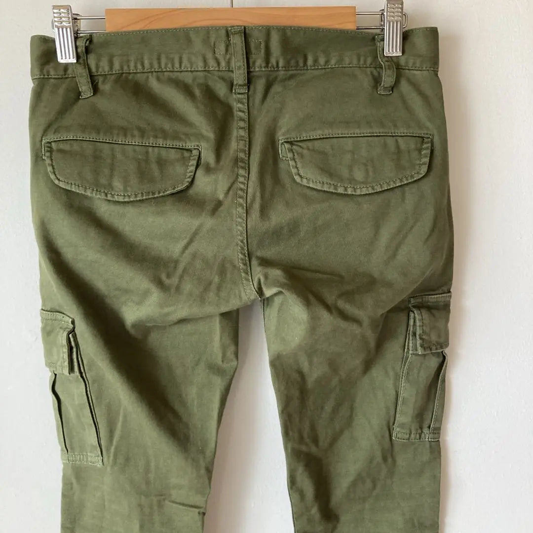 Earth Cargo Pants Straight Khaki Casual Natural Spring Size S