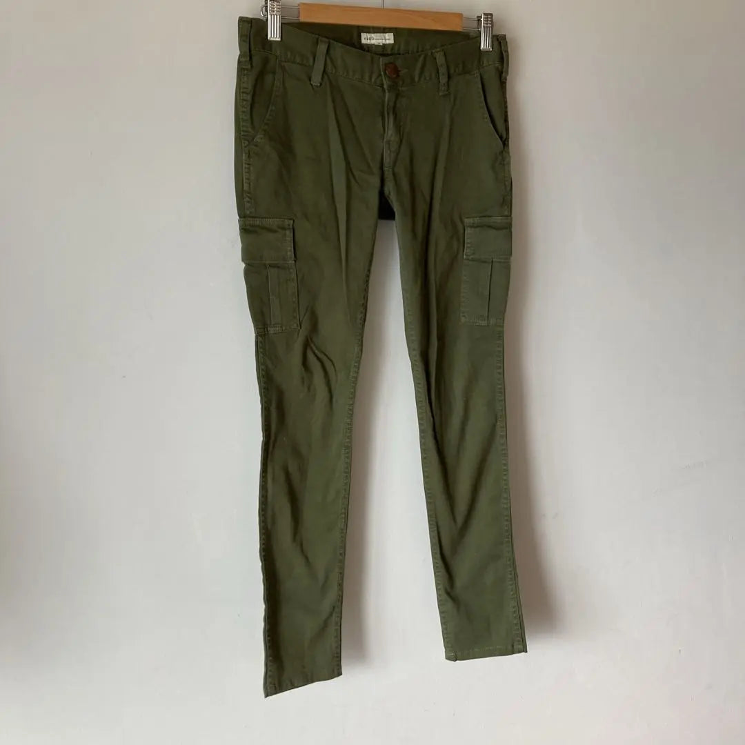 Earth Cargo Pants Straight Khaki Casual Natural Spring Size S