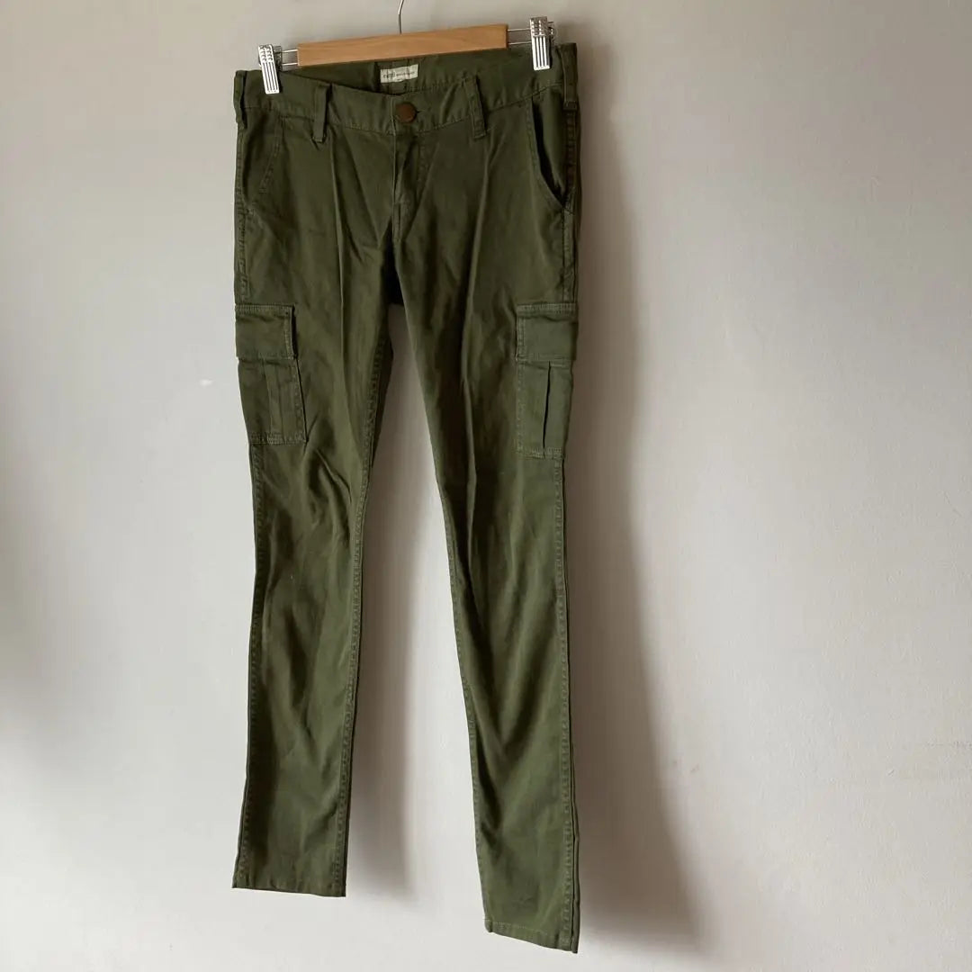 Earth Cargo Pants Straight Khaki Casual Natural Spring Size S