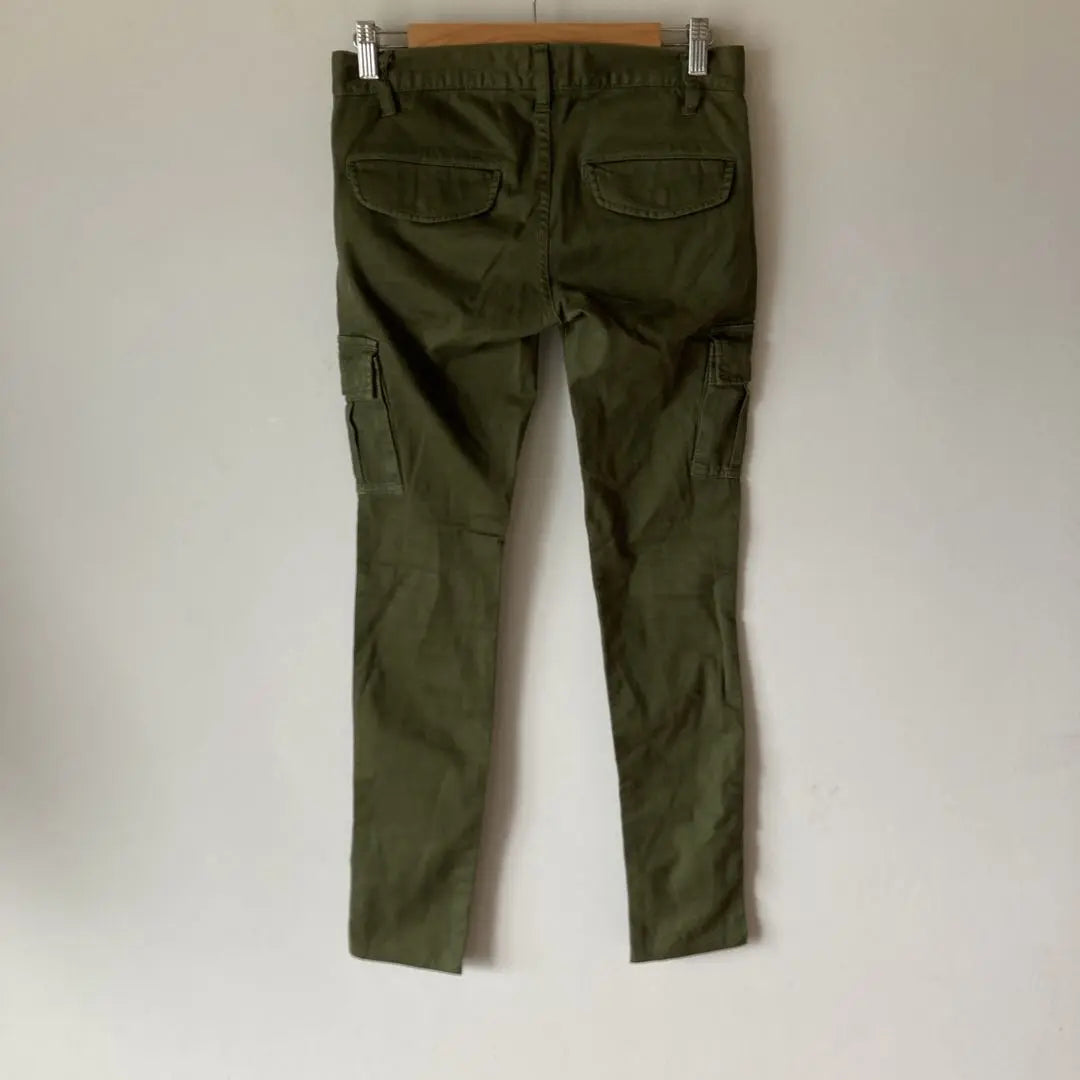 Earth Cargo Pants Straight Khaki Casual Natural Spring Size S