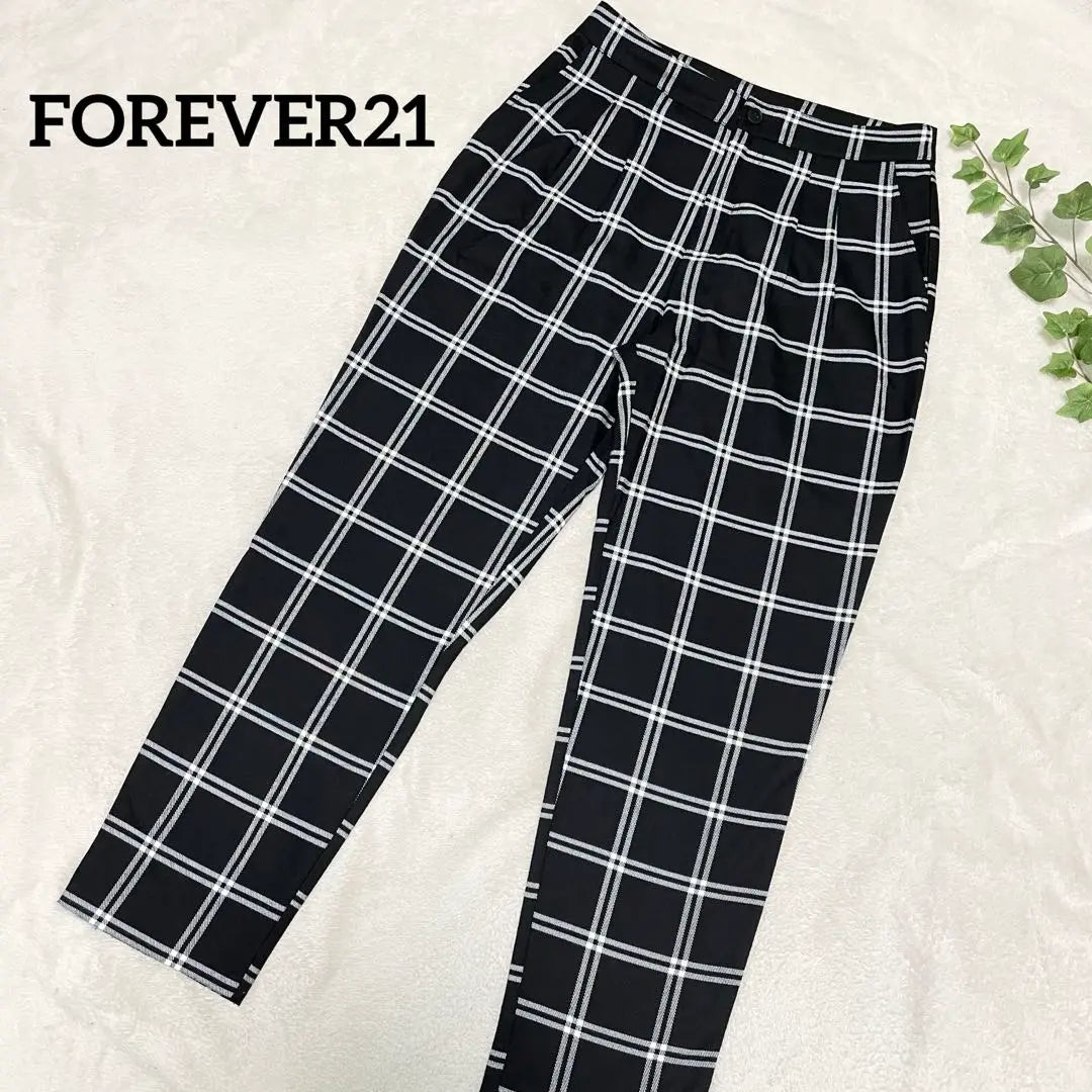 Forever 21❤️Tuck Pants Tapered Pants Checkered Pattern Adult Casual