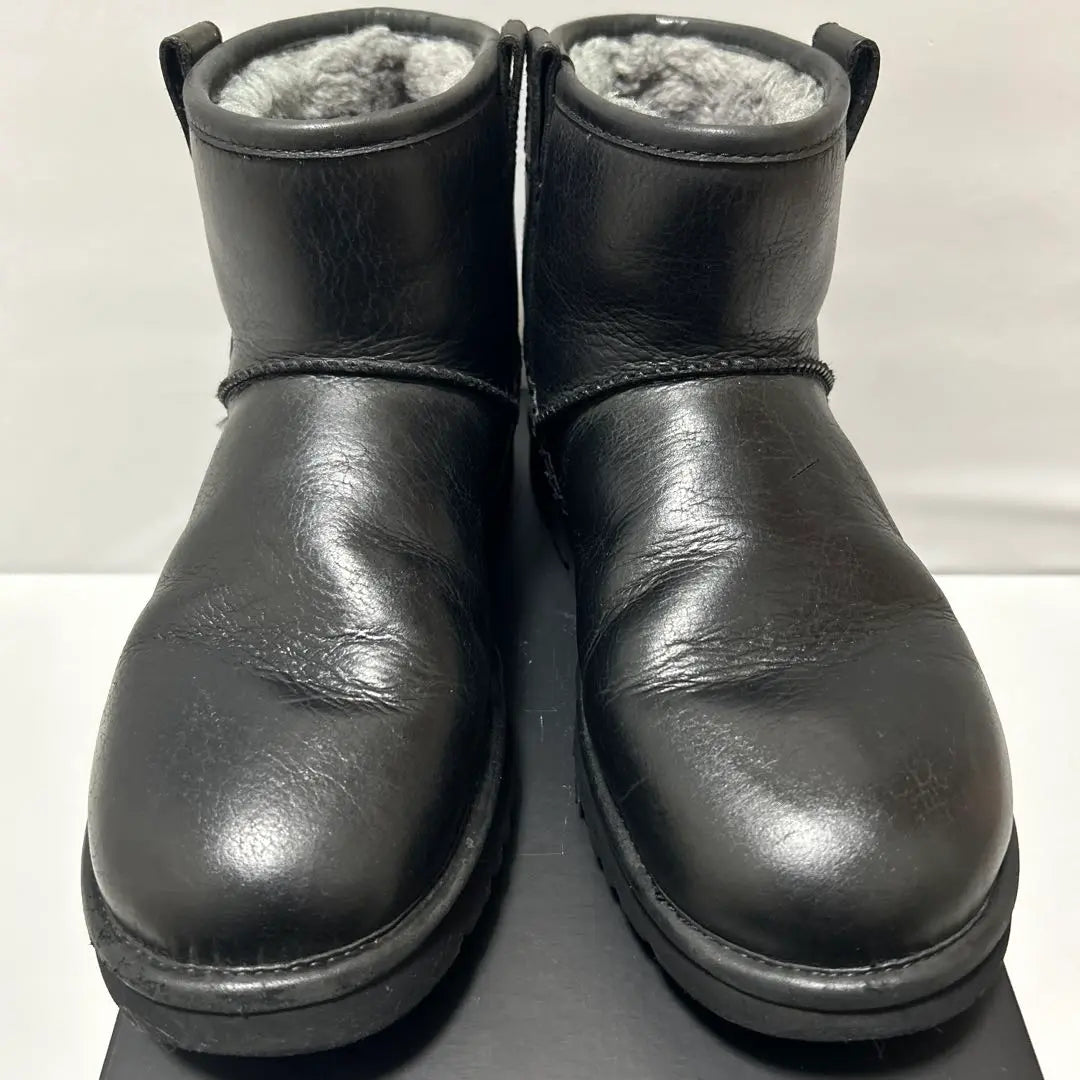 UGG Black Leather Mouton Boots 27cm