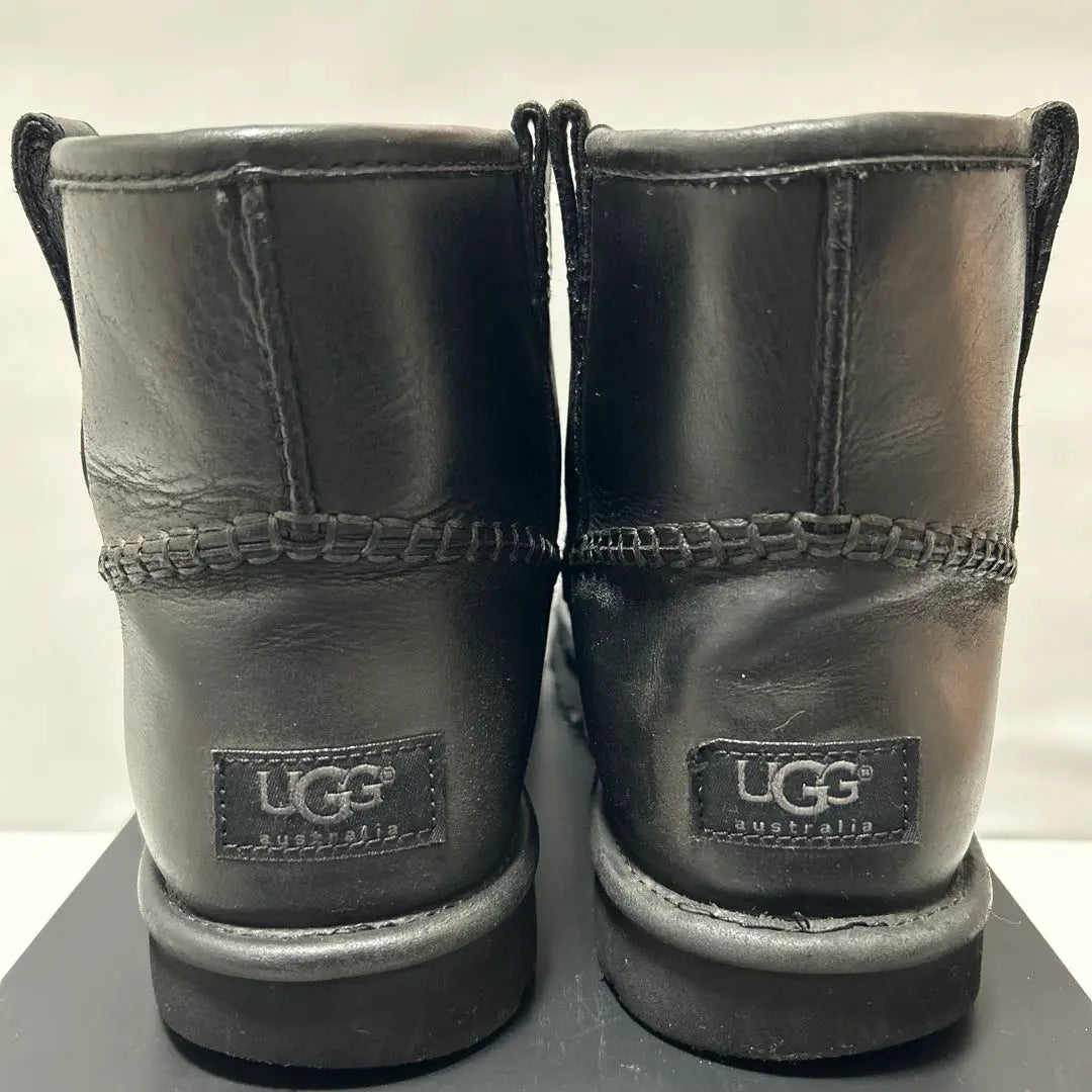 UGG Black Leather Mouton Boots 27cm