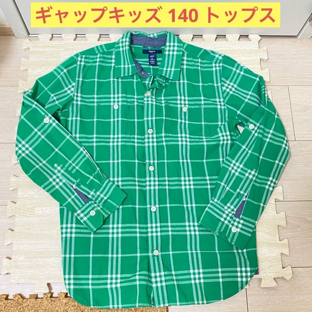 Camisa de manga larga a cuadros para niños Gap Kids 140 Tops