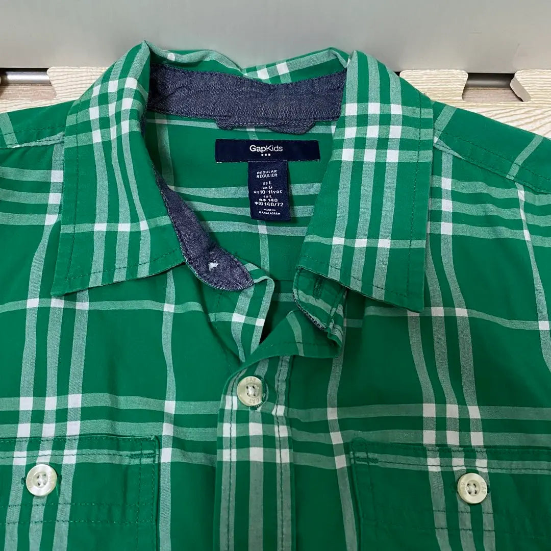 Camisa de manga larga a cuadros para niños Gap Kids 140 Tops