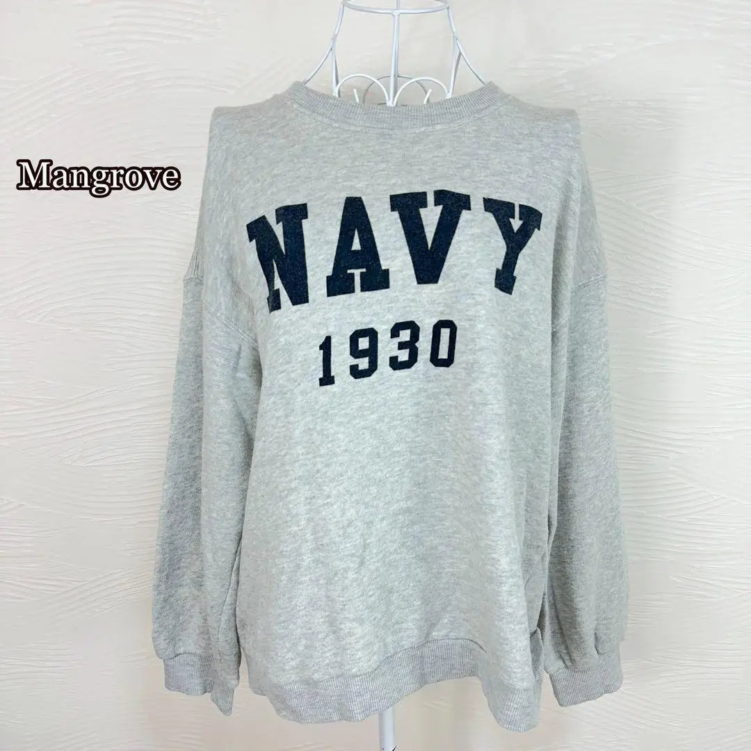 ●Mangrove Big Printed Sweatshirt (F) Cute and Adult Casual Pile Back