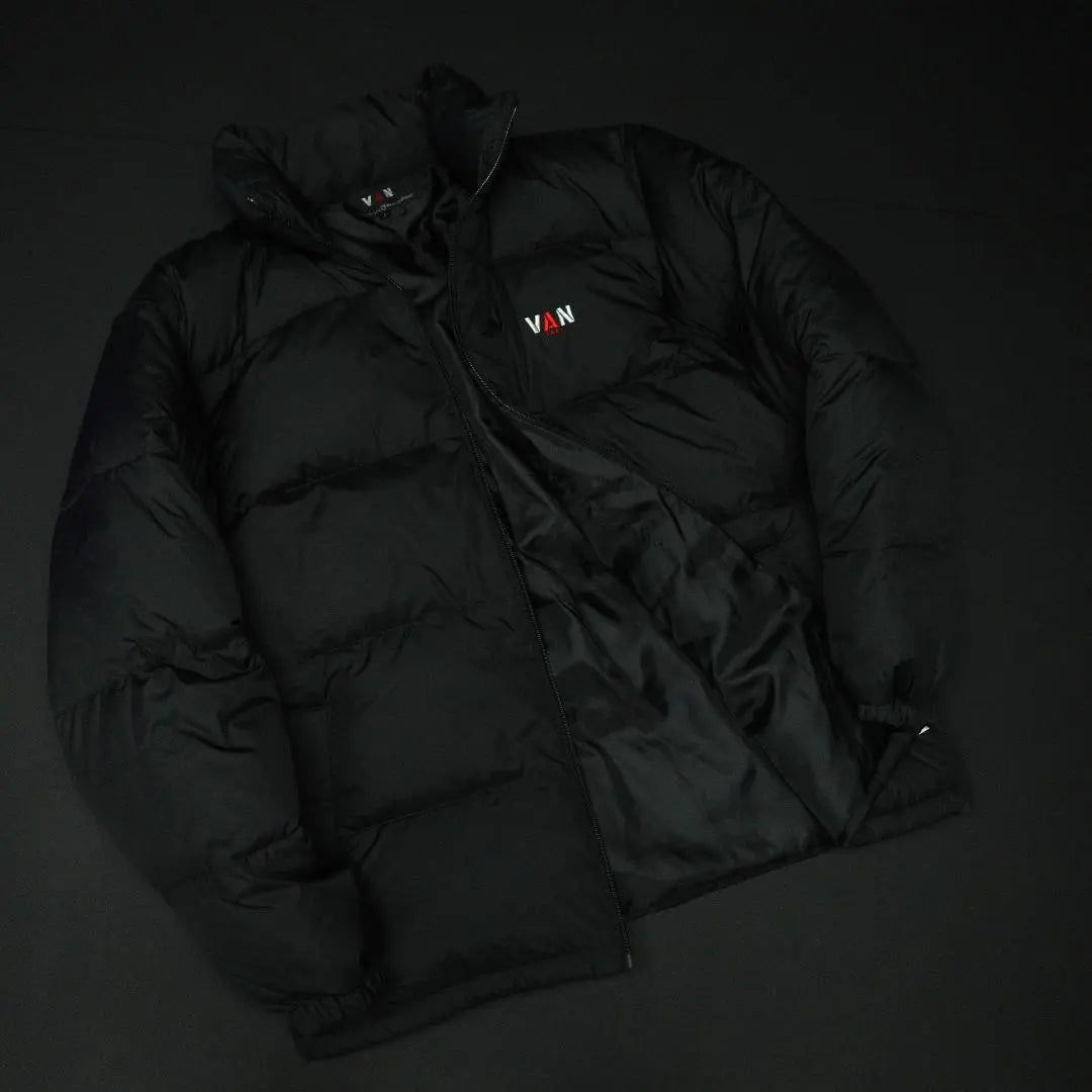 VAN JAC 90s-00s Down Jacket L Black Embroidered Logo