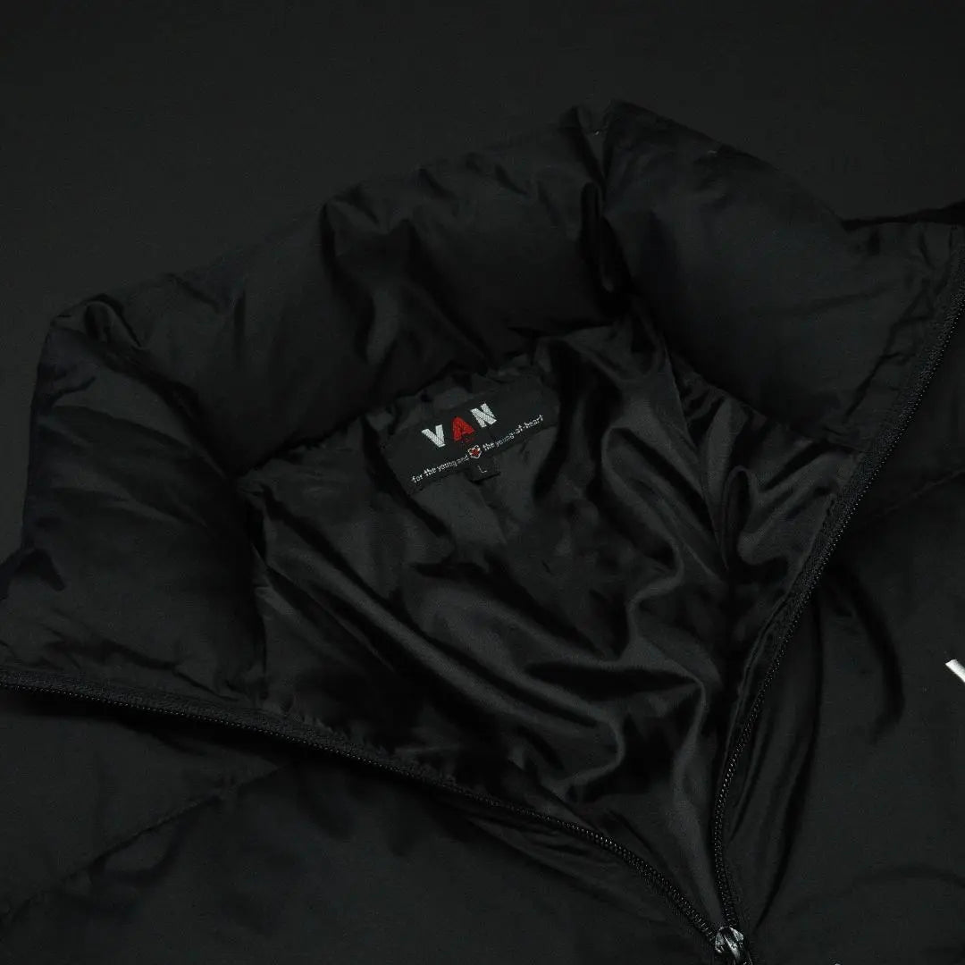 VAN JAC 90s-00s Down Jacket L Black Embroidered Logo