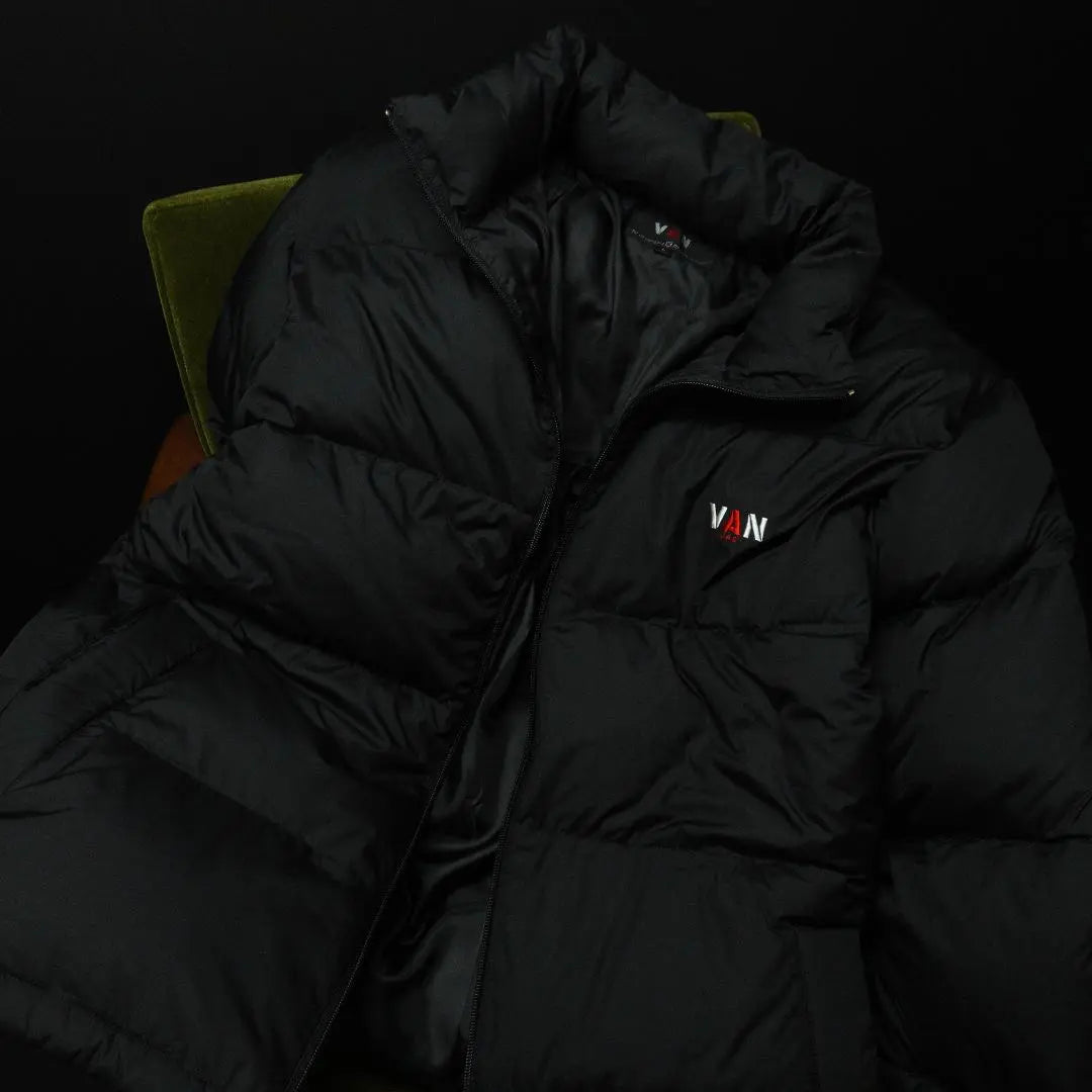 VAN JAC 90s-00s Down Jacket L Black Embroidered Logo