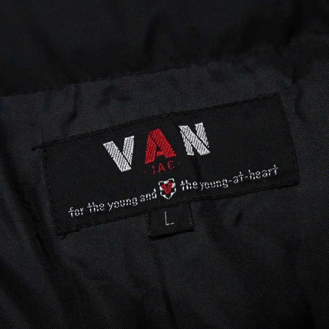 VAN JAC 90s-00s Down Jacket L Black Embroidered Logo