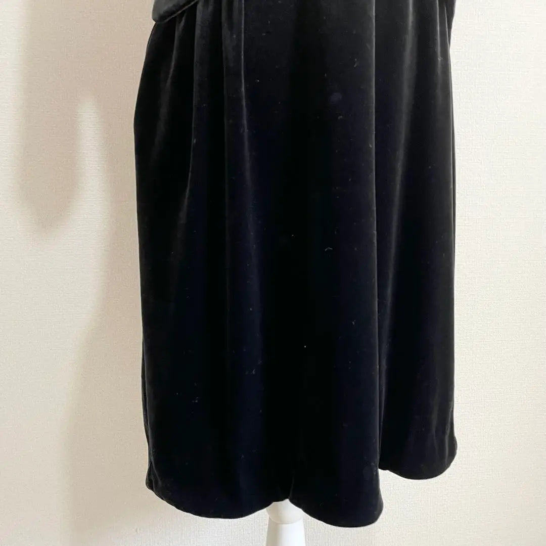 Size L Foxy Rabbits Velour Dress Black Gathered