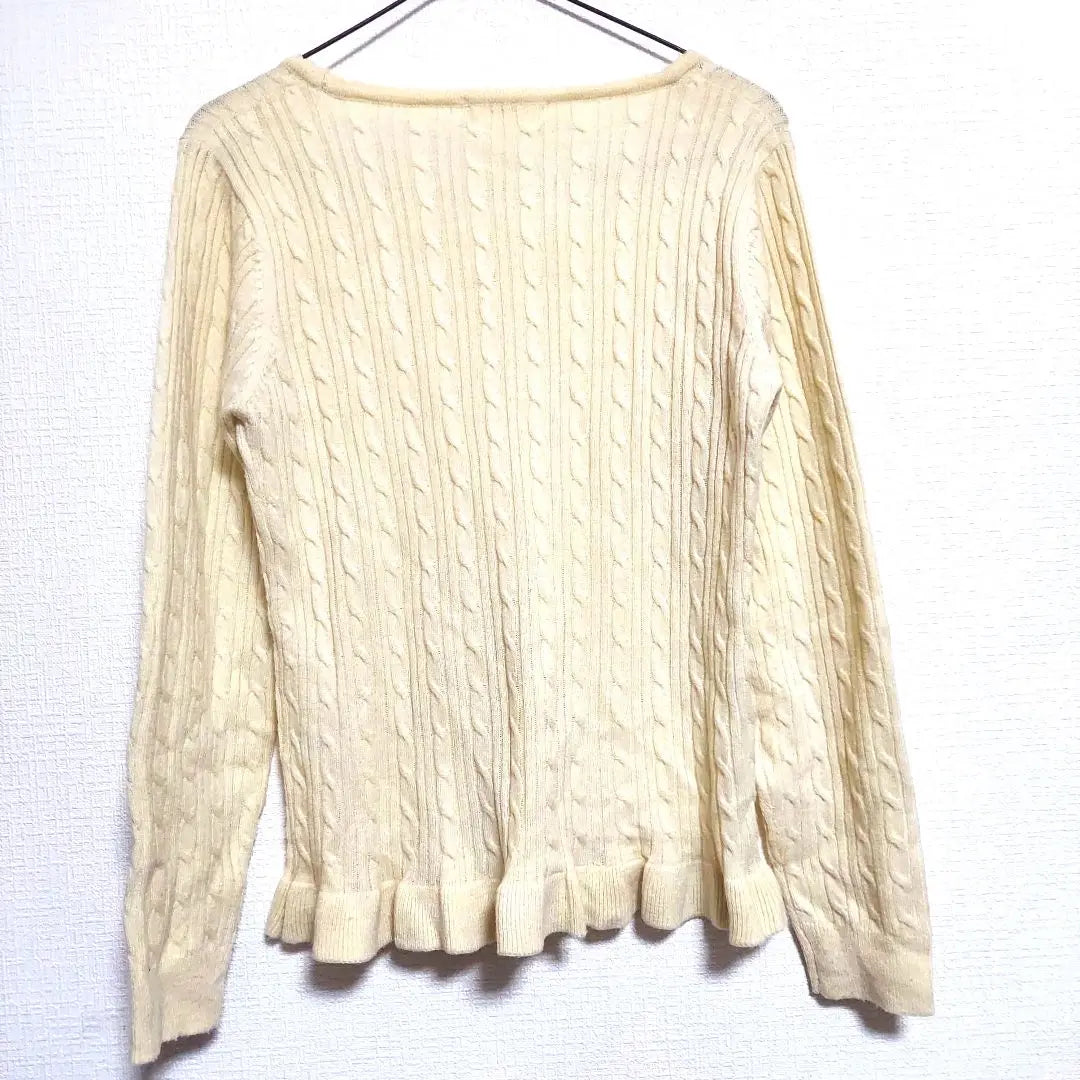 axes femme long sleeve knit sweater light yellow cute slurp