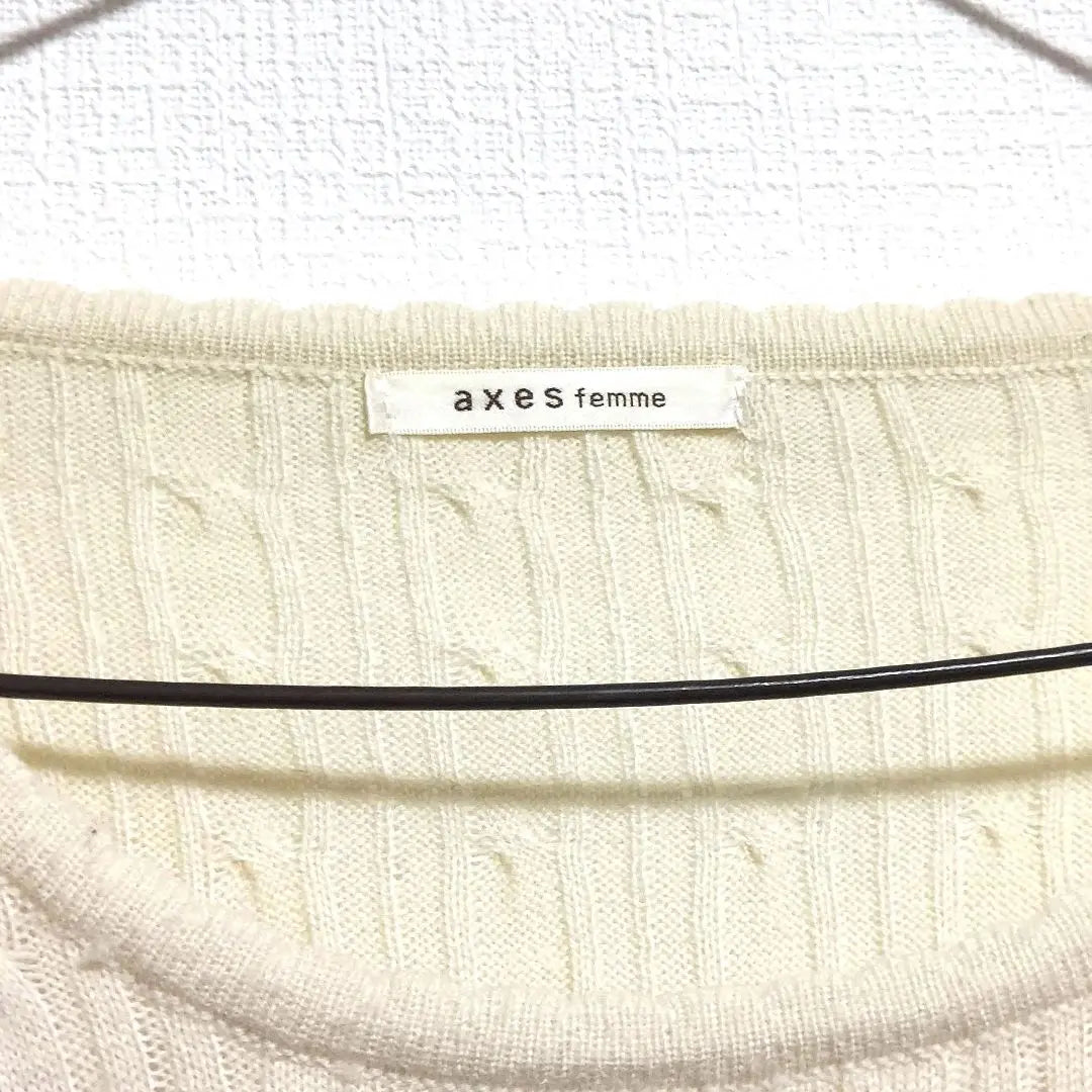 axes femme long sleeve knit sweater light yellow cute slurp