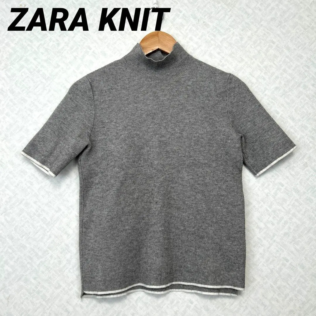 [ZARA KNIT] Fall/Winter Short Sleeve High Neck Knit S Gray