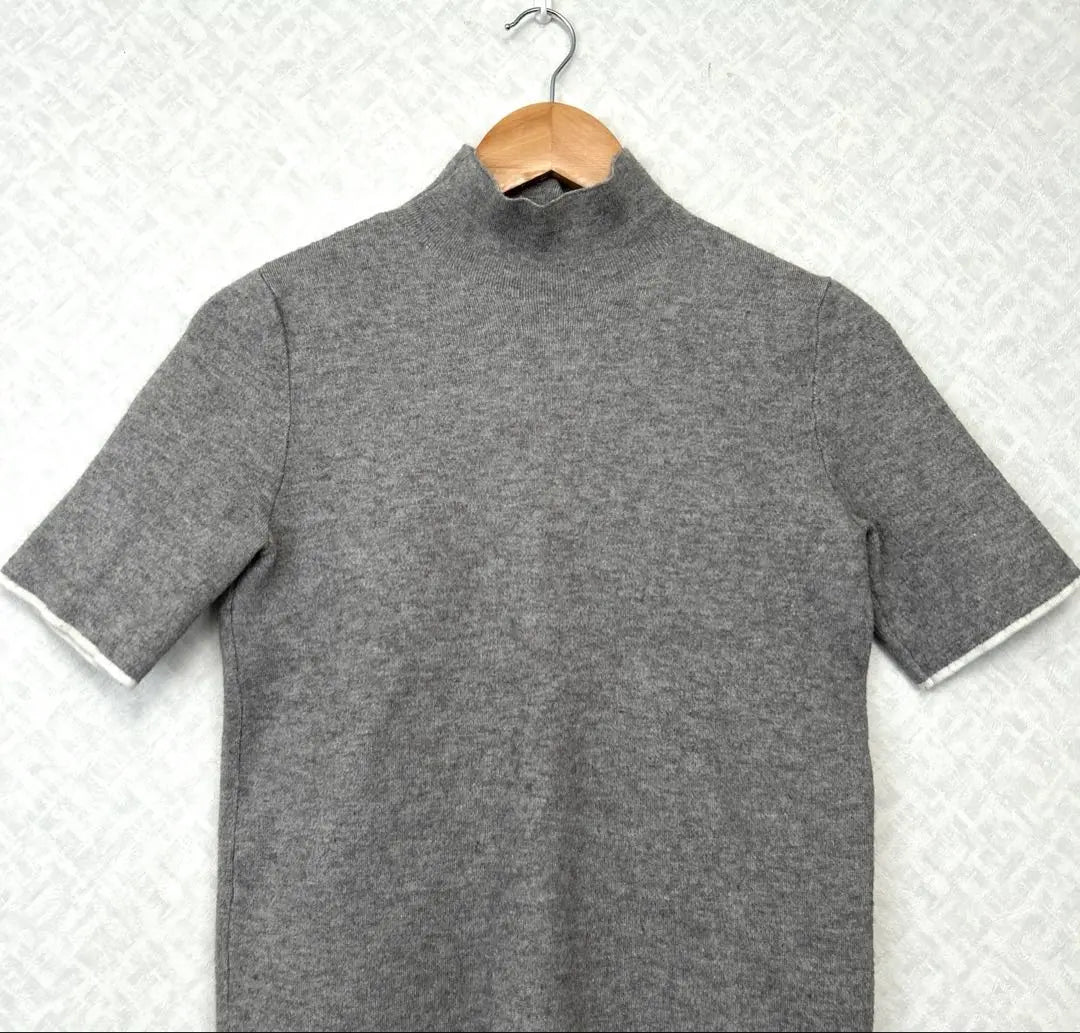 [ZARA KNIT] Fall/Winter Short Sleeve High Neck Knit S Gray