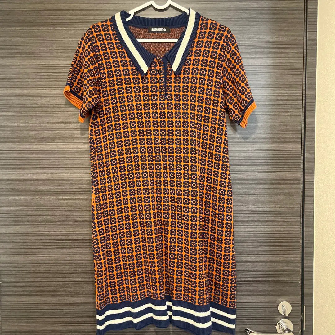 MARY QUANT Knit Dress Orange/Navy | MARY QUANT ニットワンピース オレンジ・ネイビー