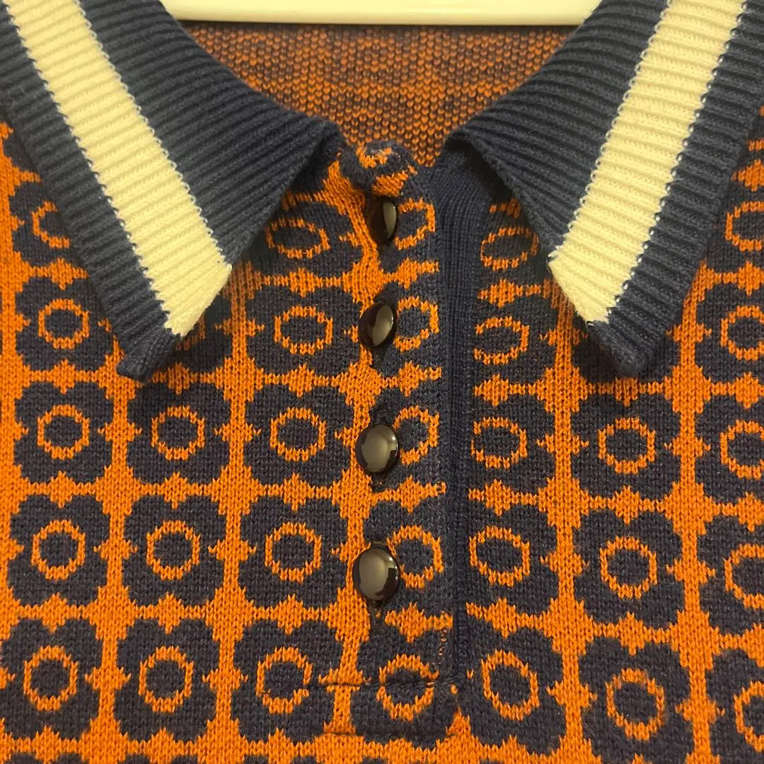 MARY QUANT Knit Dress Orange/Navy | MARY QUANT ニットワンピース オレンジ・ネイビー