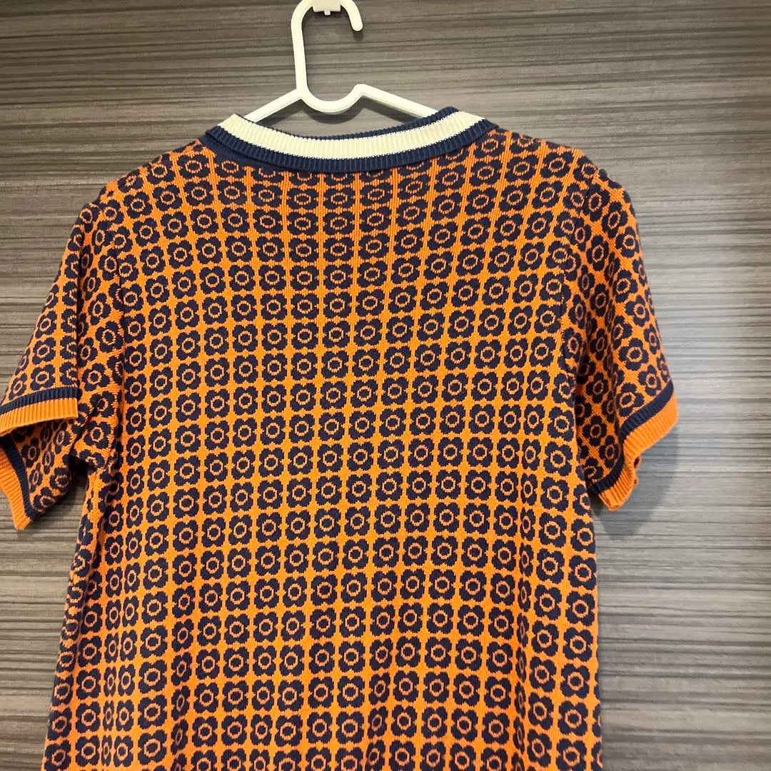 MARY QUANT Knit Dress Orange/Navy | MARY QUANT ニットワンピース オレンジ・ネイビー