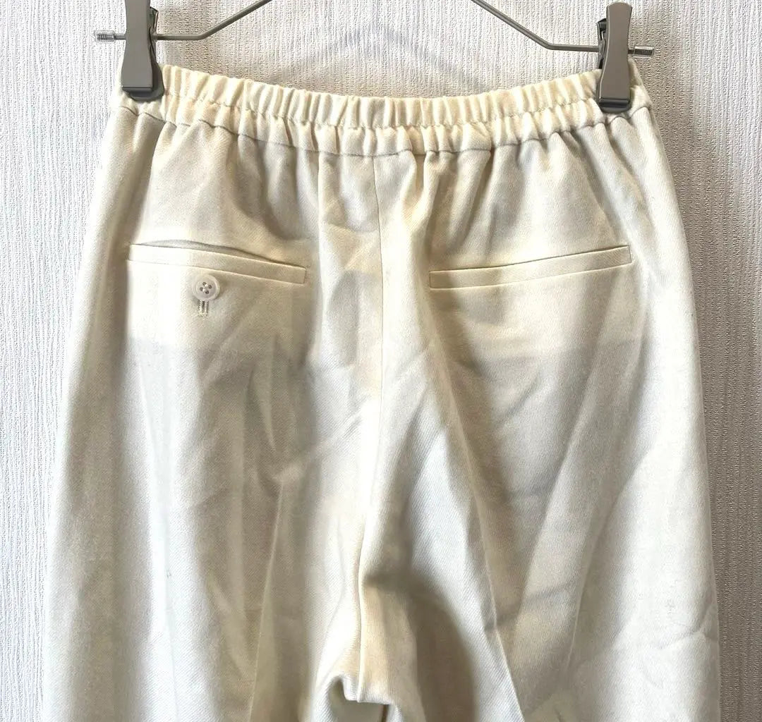 [O0u] O0u slacks pants elastic waist cream 100% wool M