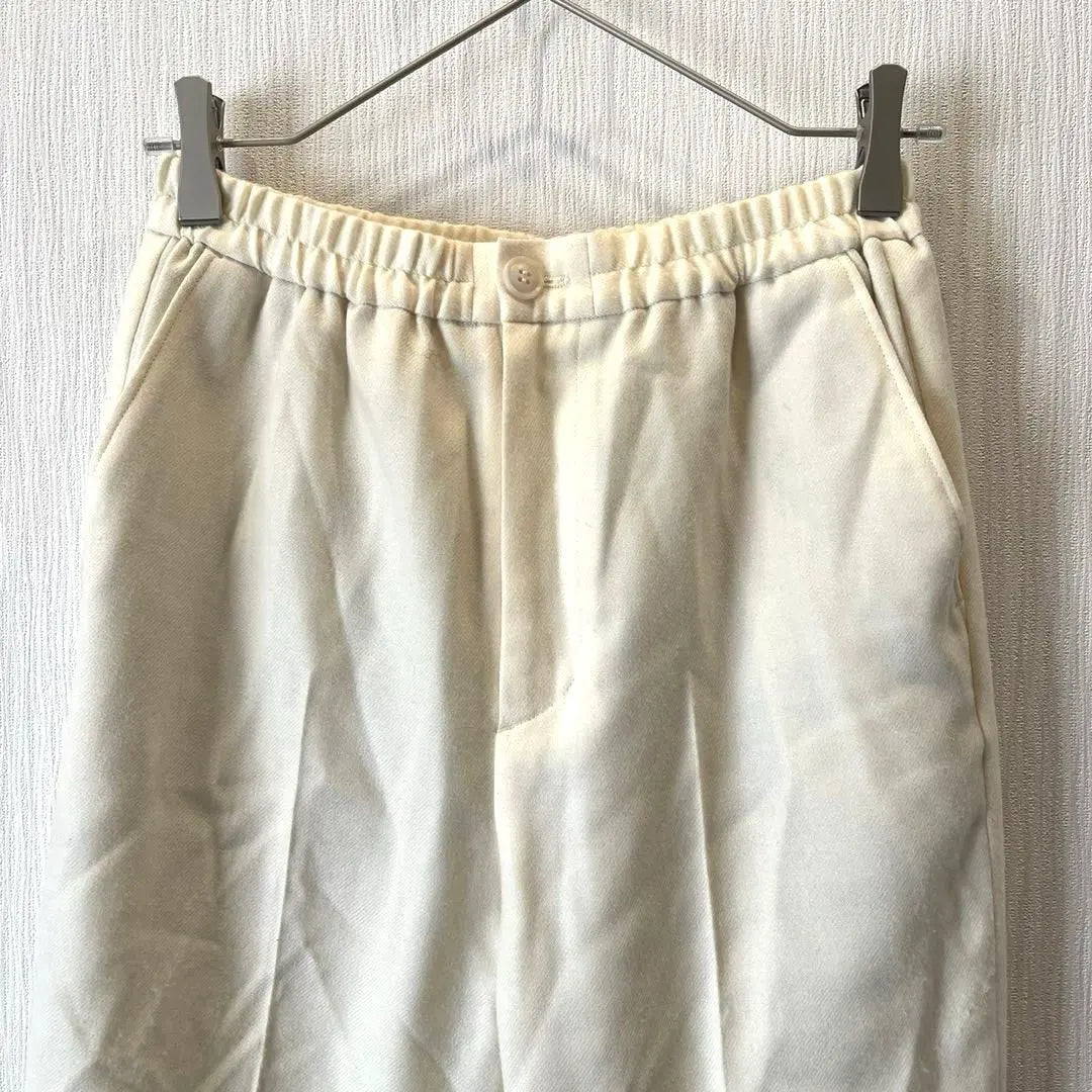 [O0u] O0u slacks pants elastic waist cream 100% wool M