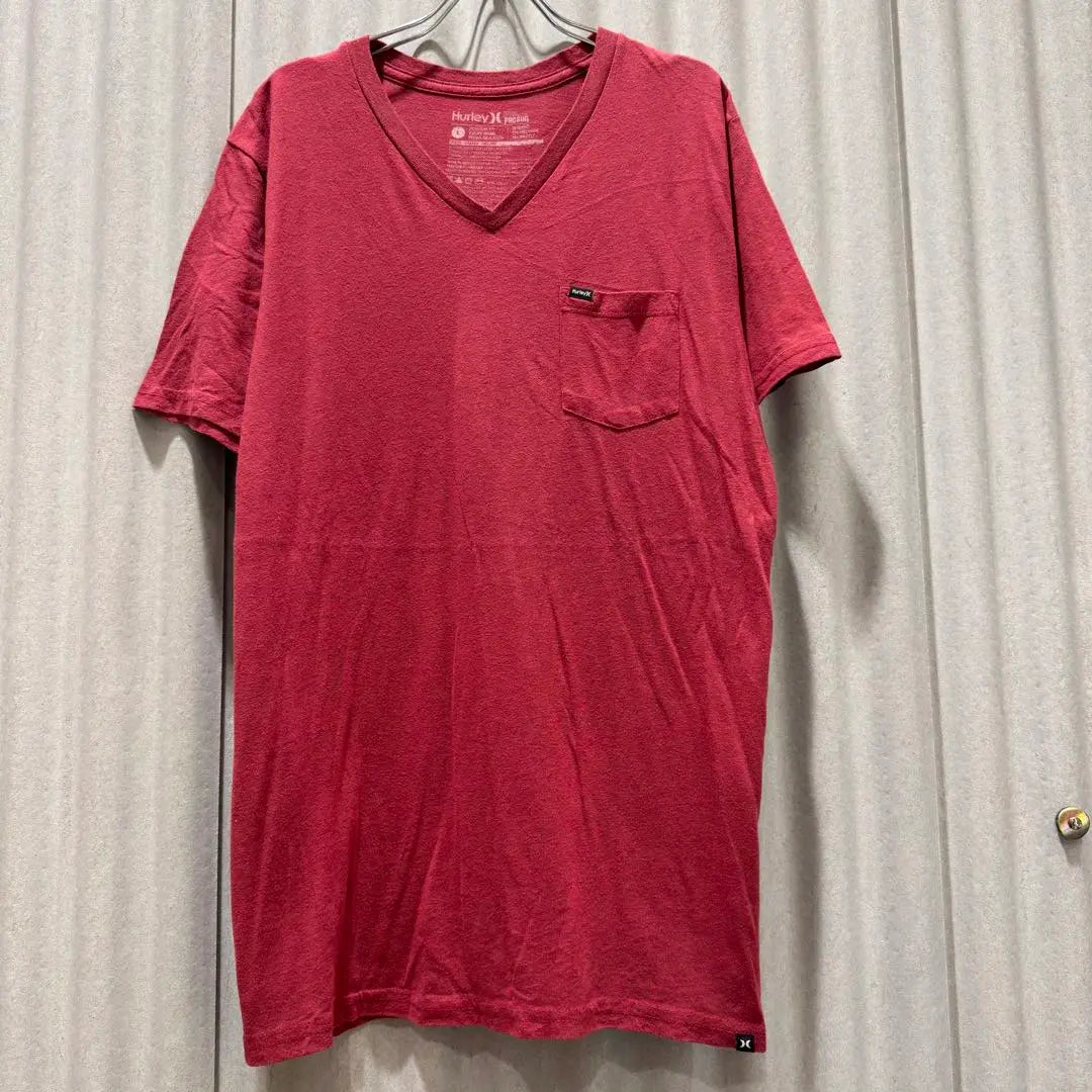 [Free Shipping] USA used clothes HURLEY Chest Pocket T -shirt L