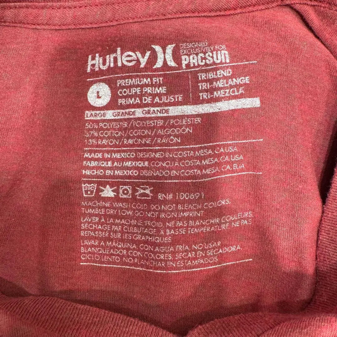 [Envío gratis] Ropa usada en EE. UU. Camiseta con bolsillo en el pecho HURLEY L | 【送料無料】USA古着 Hurley 胸ポケット Tシャツ L