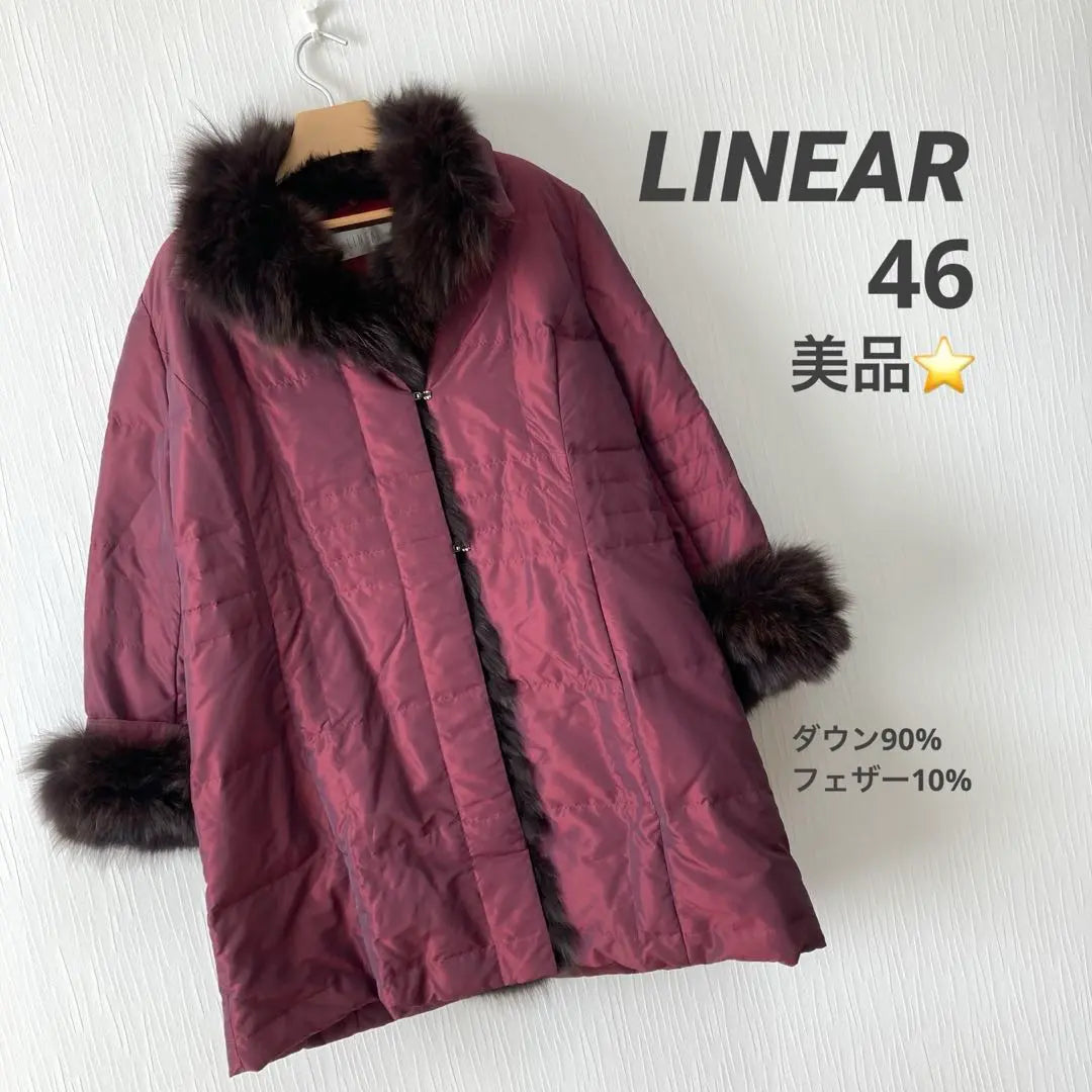 LINEAR Women's Down Jacket with Fur Wine Red 46