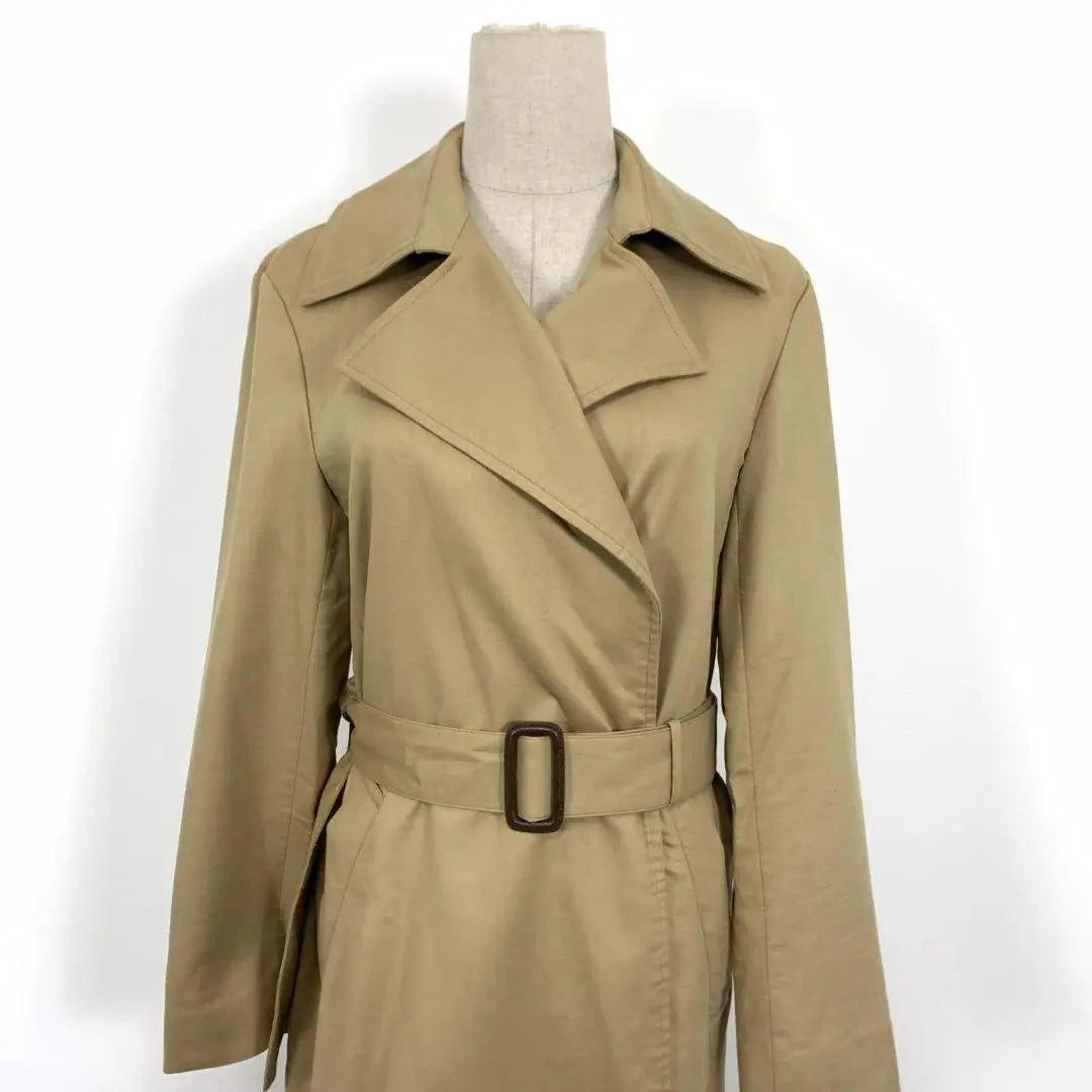 LA4340 23 Ward Long Trench Coat Cotton Beige 38