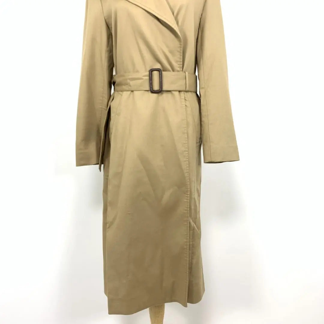 LA4340 23 Ward Long Trench Coat Cotton Beige 38