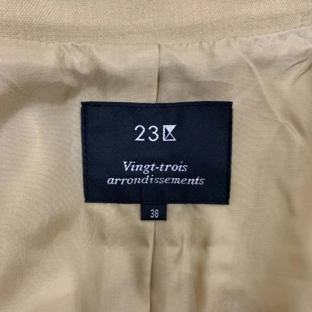 LA4340 23 Gabardina larga Ward de algodón beige 38