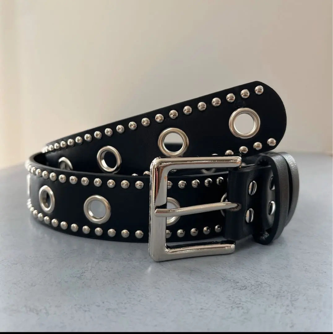 Studded belt, round, western belt, American casual, vintage, y2k, grunge