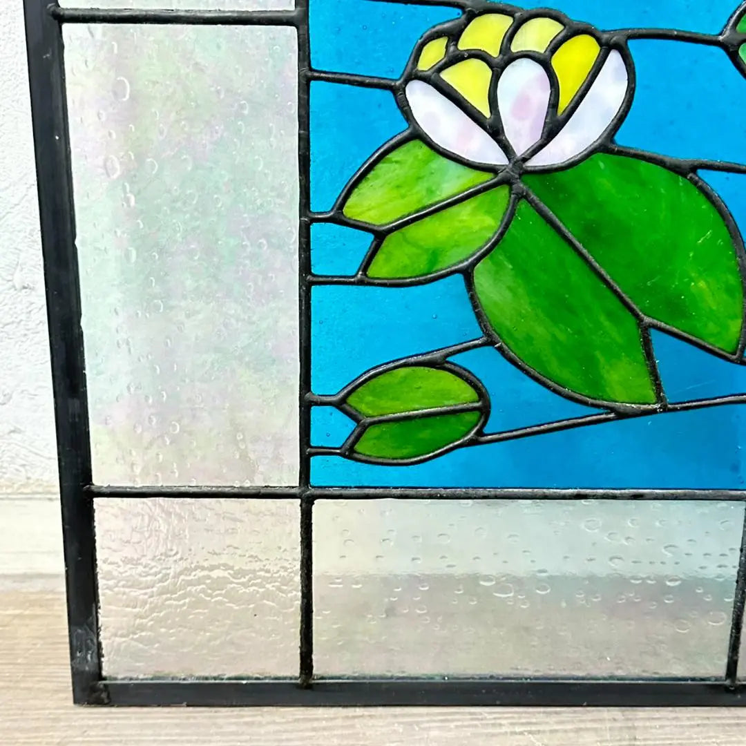 Antique extra large stained glass height 71cm x width 61cm FG284