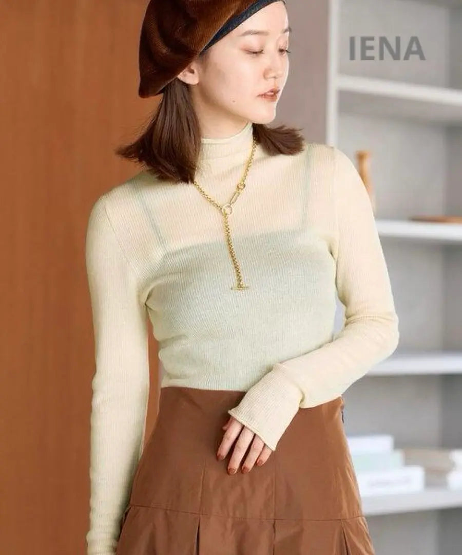 IENA Sheer Rib Bottleneck Pullover