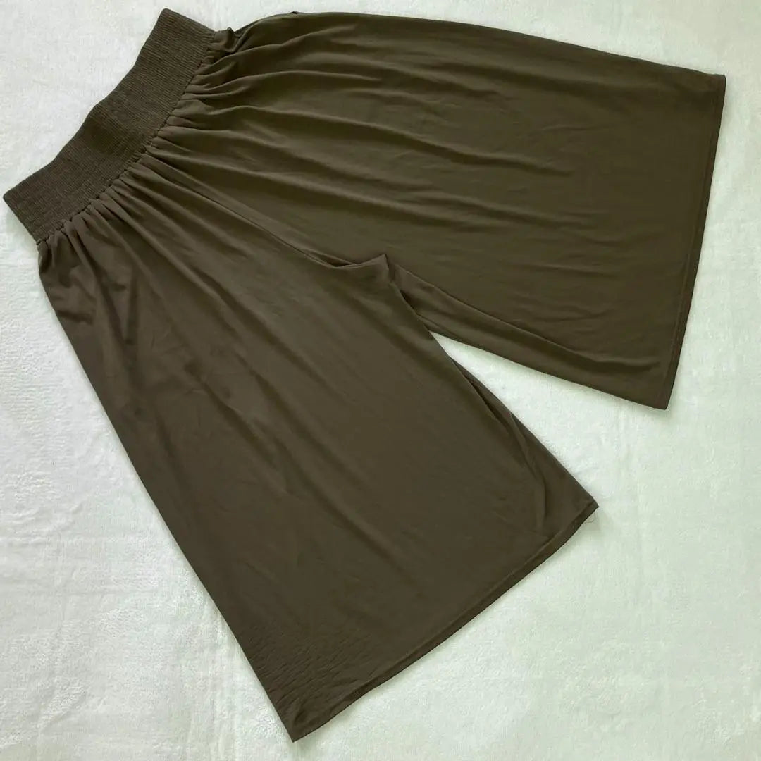 Women's Culottes Size Ⅼ Brown Bottom High Waist Lace-up