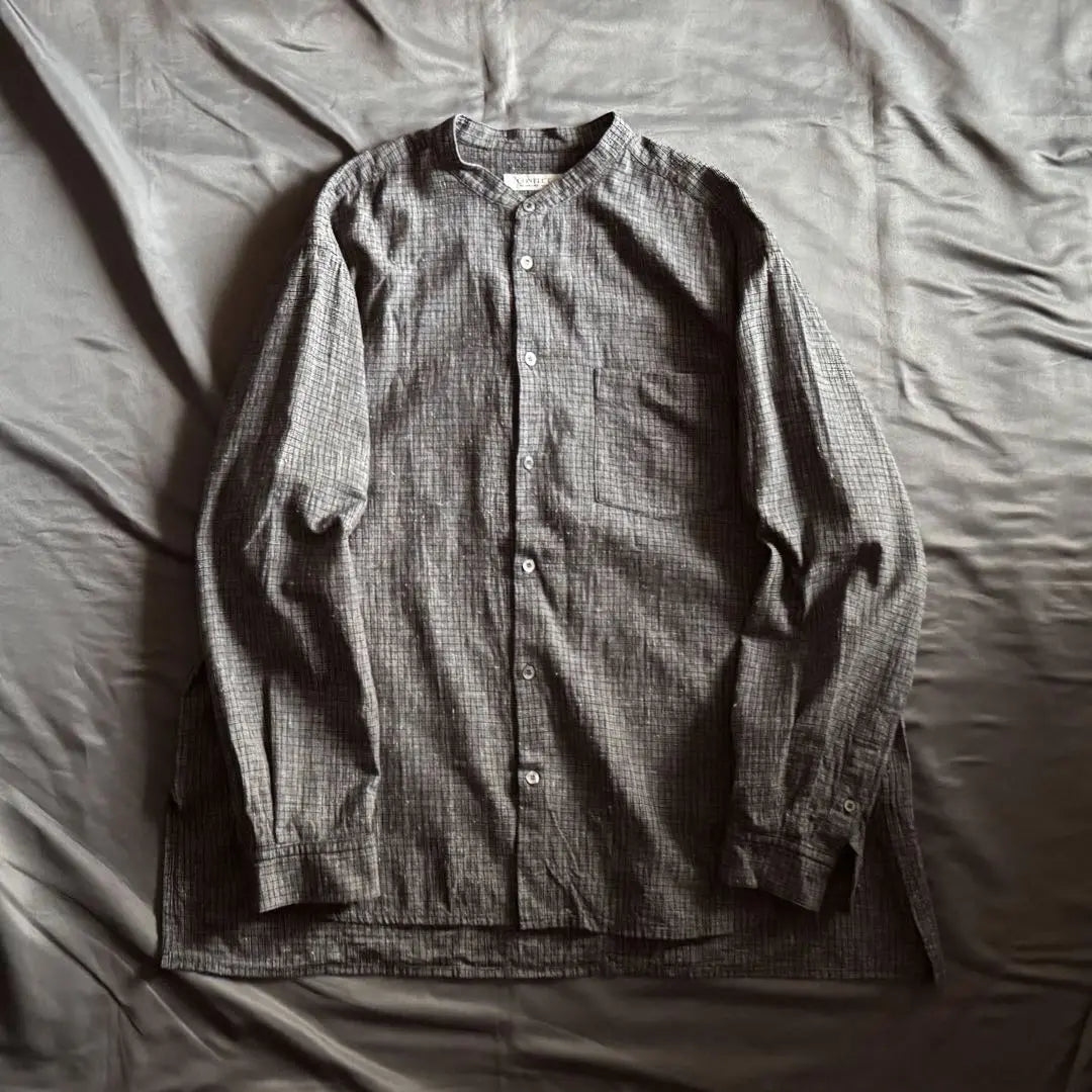 Confect Cotton Linen Band Collar Shirt