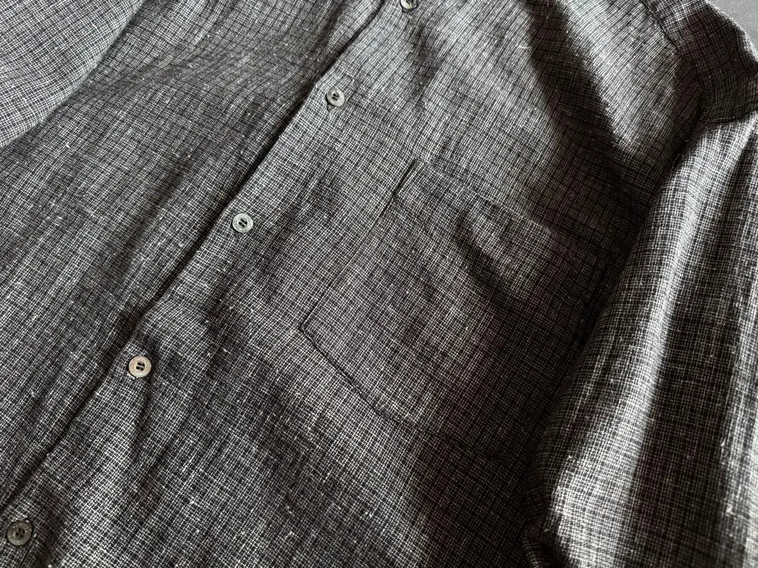 Confect Cotton Linen Band Collar Shirt