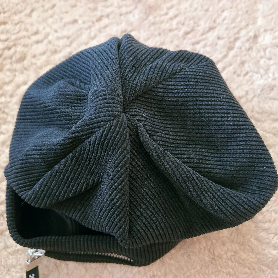 Gorro de punto para mujer, decoración con cremallera, gorro de otoño/invierno, gorro de lana, protección contra el frío, resistente al viento