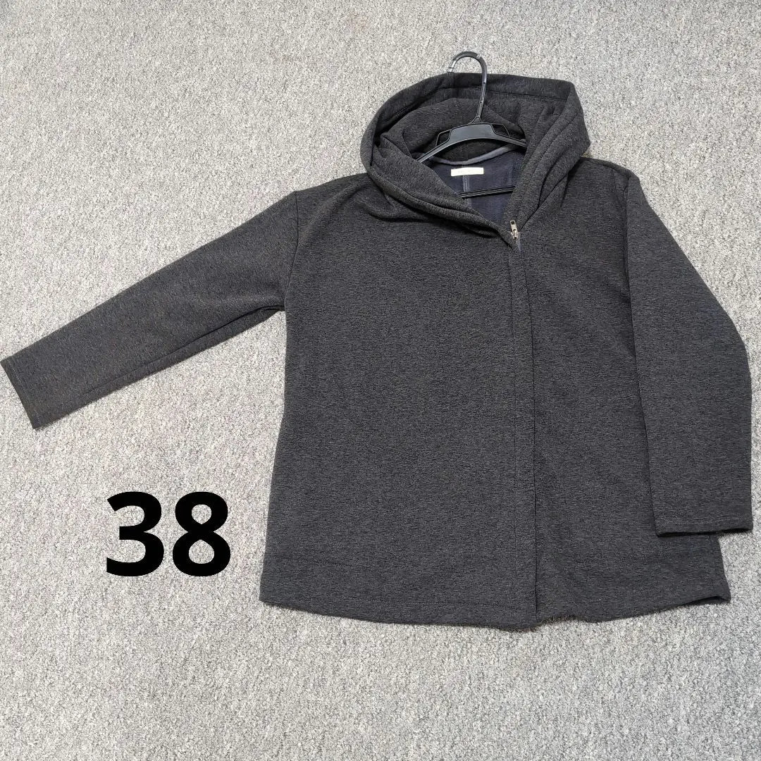 38 Norees Grey Coat Hoodie Outerwear Fleece Jersey Brushed Lined