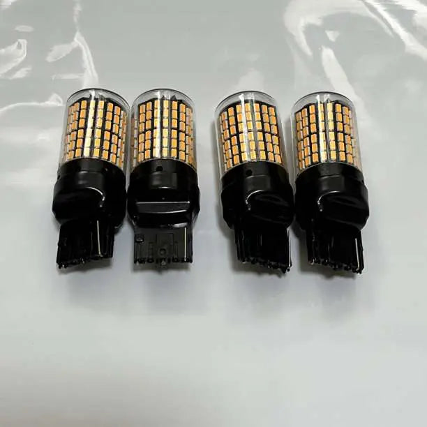 T20 LED Turn Signal Bulb High Flash Prevention Built-in Resistor Amber Explosive Light 4 Pieces