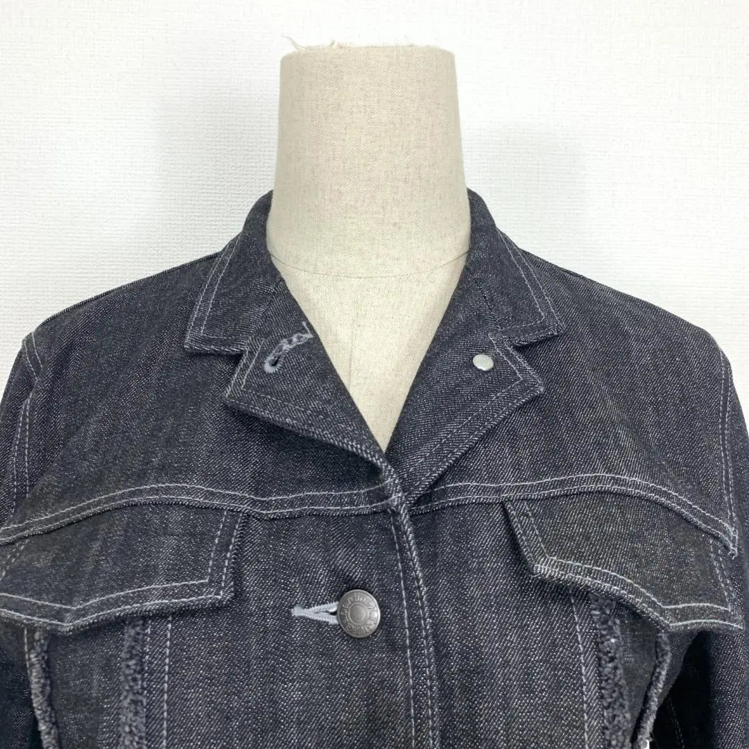 A257 Gabardine Katey Denim Jacket Cotton Black Gray 4