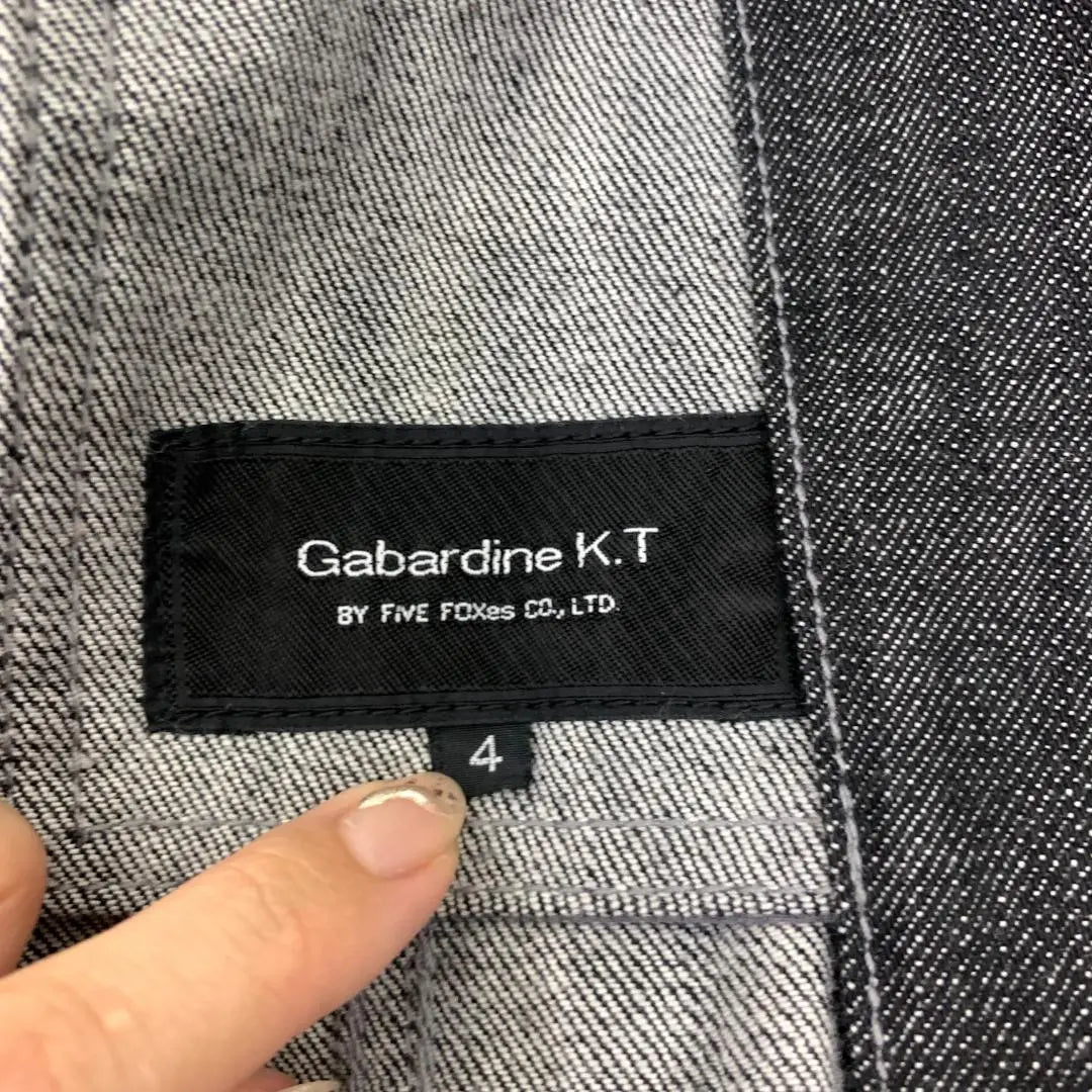 A257 Gabardine Katey Denim Jacket Cotton Black Gray 4