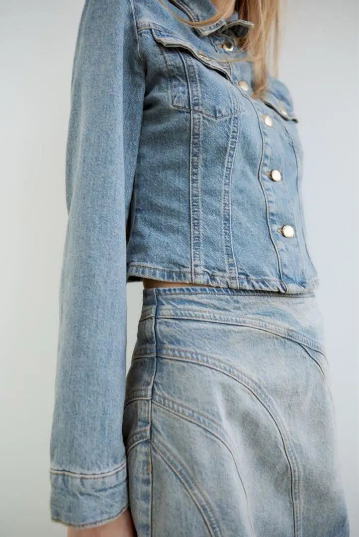 New ZARA beautiful silhouette♪ Fit denim shirt jacket L Sold out!