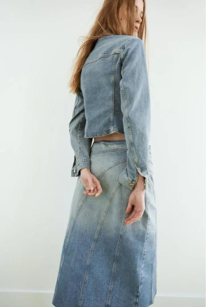 New ZARA beautiful silhouette♪ Fit denim shirt jacket L Sold out!