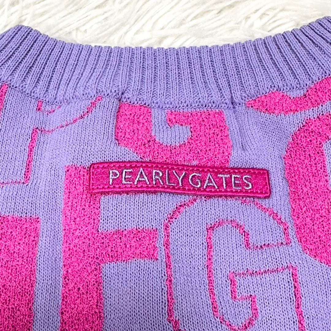 [Good condition✨]Pearly Gates Vest Gilet All-over Pattern Logo Pattern Purple Pink PG Pattern Y2K