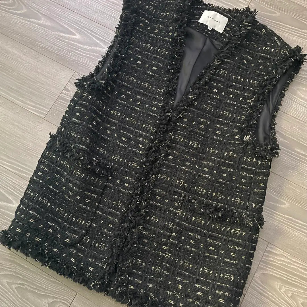 CADUNE Cadule tweed gilet black x gold Kaneko Aya beautiful formal