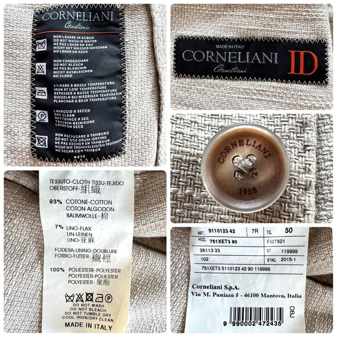 Made in Italy, extremely beautiful, Corneliani tailored jacket, linen, beige, XL