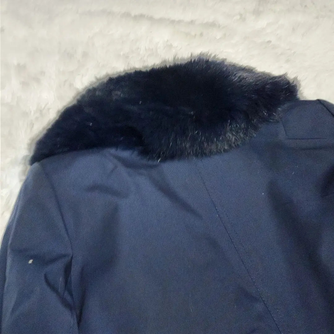 [Extremely beautiful] Long coat, real fur M, A-line belt, fox, mewton