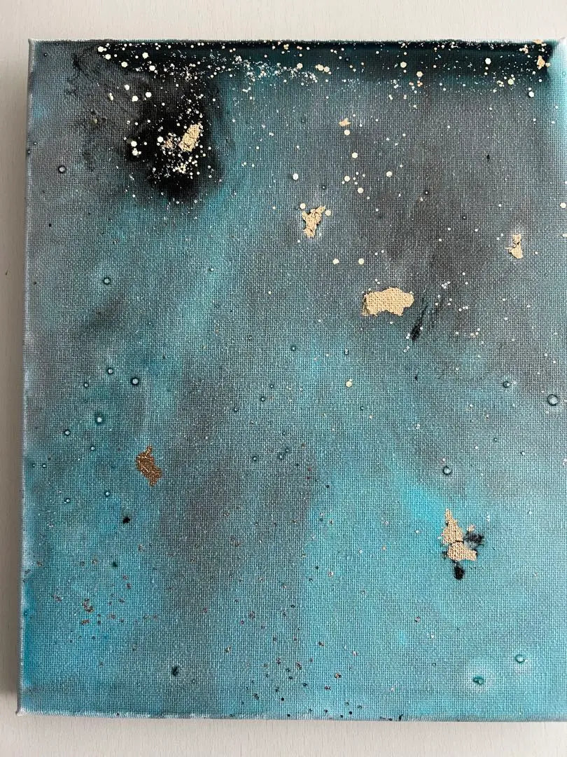 Blue and black gold leaf artwork