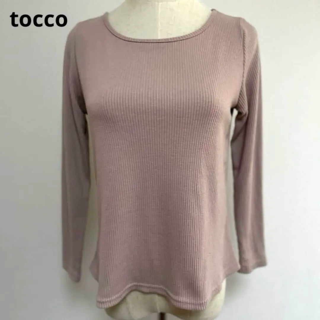 tocco rib knit pink long sleeve knit M stylish